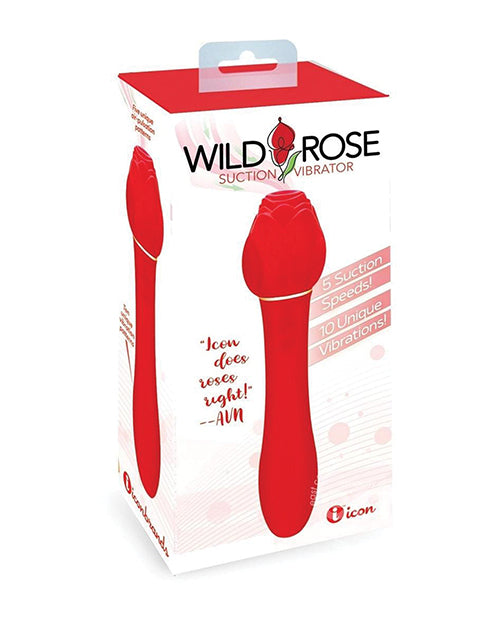 Wild Rose Stimulator Dual-Action Vibrator with Suction and Flexible Shaft for Clitoral and Internal Pleasure
