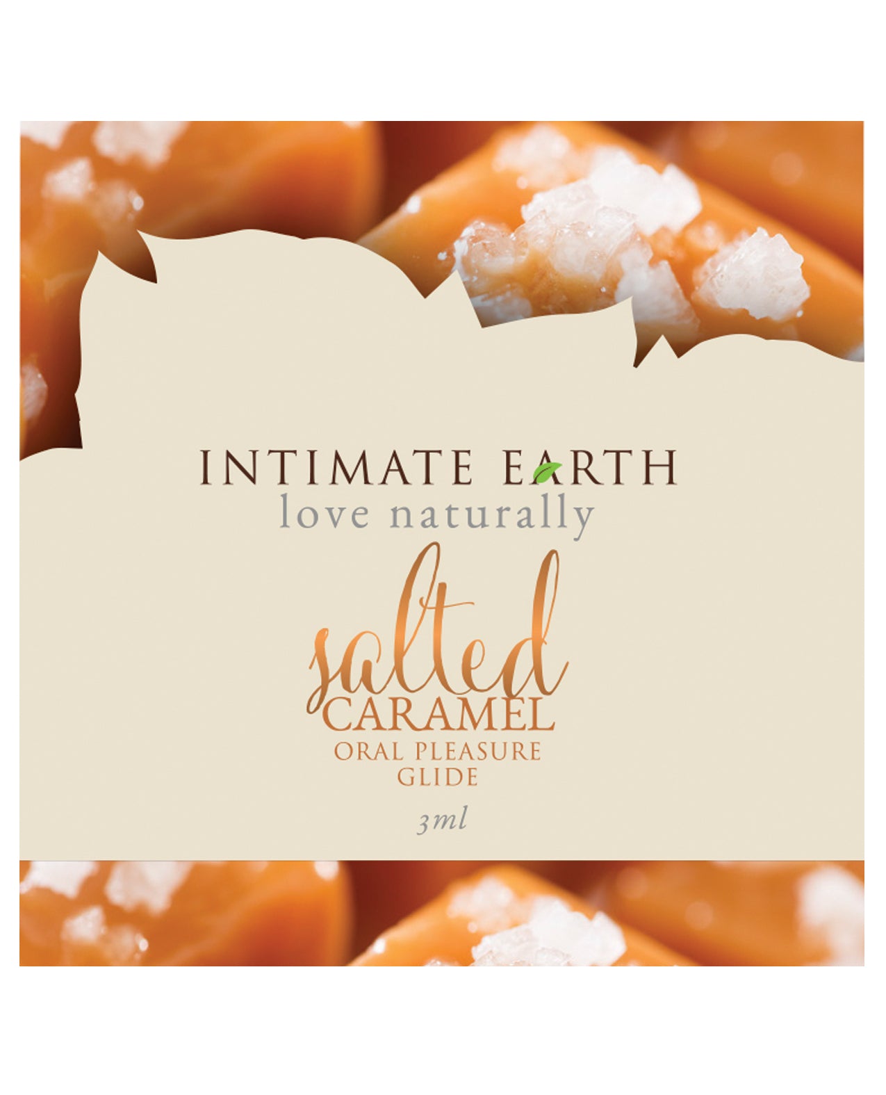 Intimate Earth Massage Glide with Salted Caramel Flavor and Organic Stevia for Sensual Relaxation