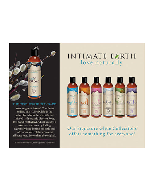 Pussy Willow Silk Hybrid Lubricant Flyer – Intimate Earth Personal Lubricant