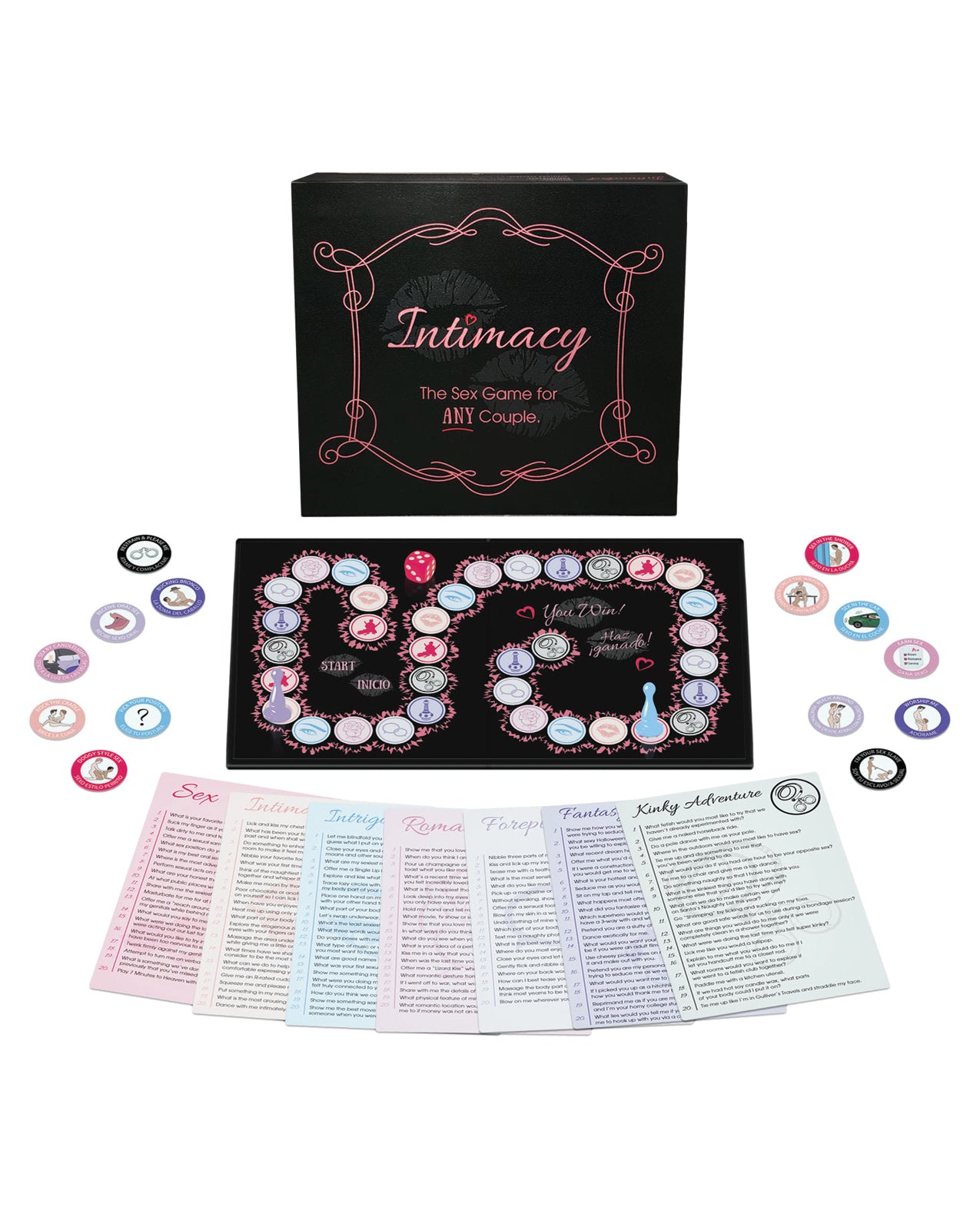 Kheper Games Couples Board Game with Gender-Neutral Activities and Bilingual Instructions for Romantic Connection