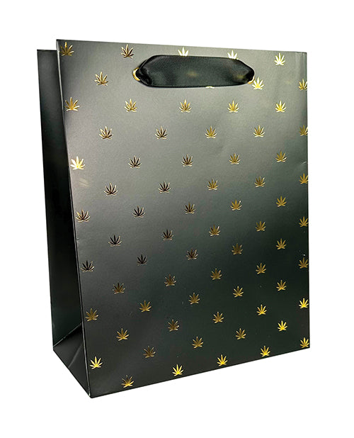 Kush Kards Gift Bag Black and Gold Polka Dot Durable Paper for Stylish Party Gift Presentation