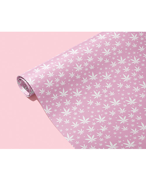 Kush Kards Bachelorette Wrapping Paper Pink Pot Leaf Glossy Finish for Memorable Party Gifts