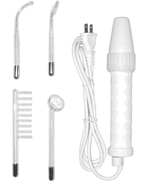 KinkLab Neon Wand - Red Electro Stimulation with Glowing Glass Attachments
