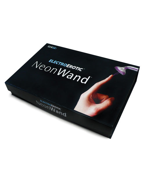 KinkLab Neon Wand - Red Electro Stimulation with Glowing Glass Attachments