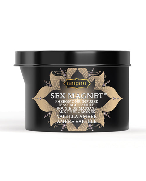 Kama Sutra Setting The Mood Massage Candle with Vanilla Amber Scent and Pheromones for Sensual Relaxation
