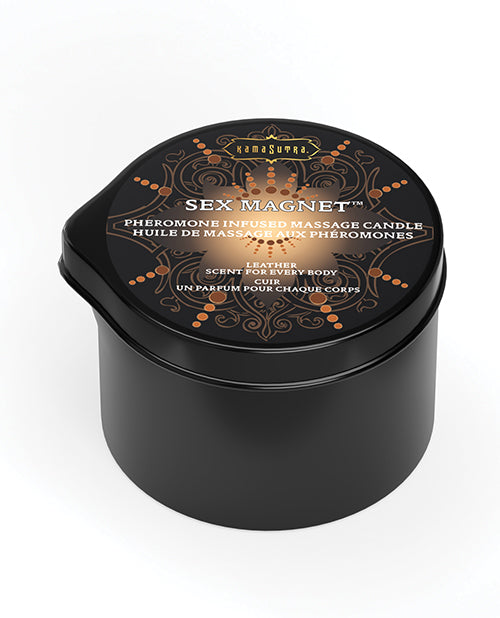 Kama Sutra Sex Magnet Candle w/Pour Spout - Leather -2 oz