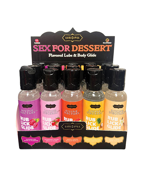 Divine Nectars Flavored Lubricant Display with Assorted 2 oz Bottles for Travel and Variety