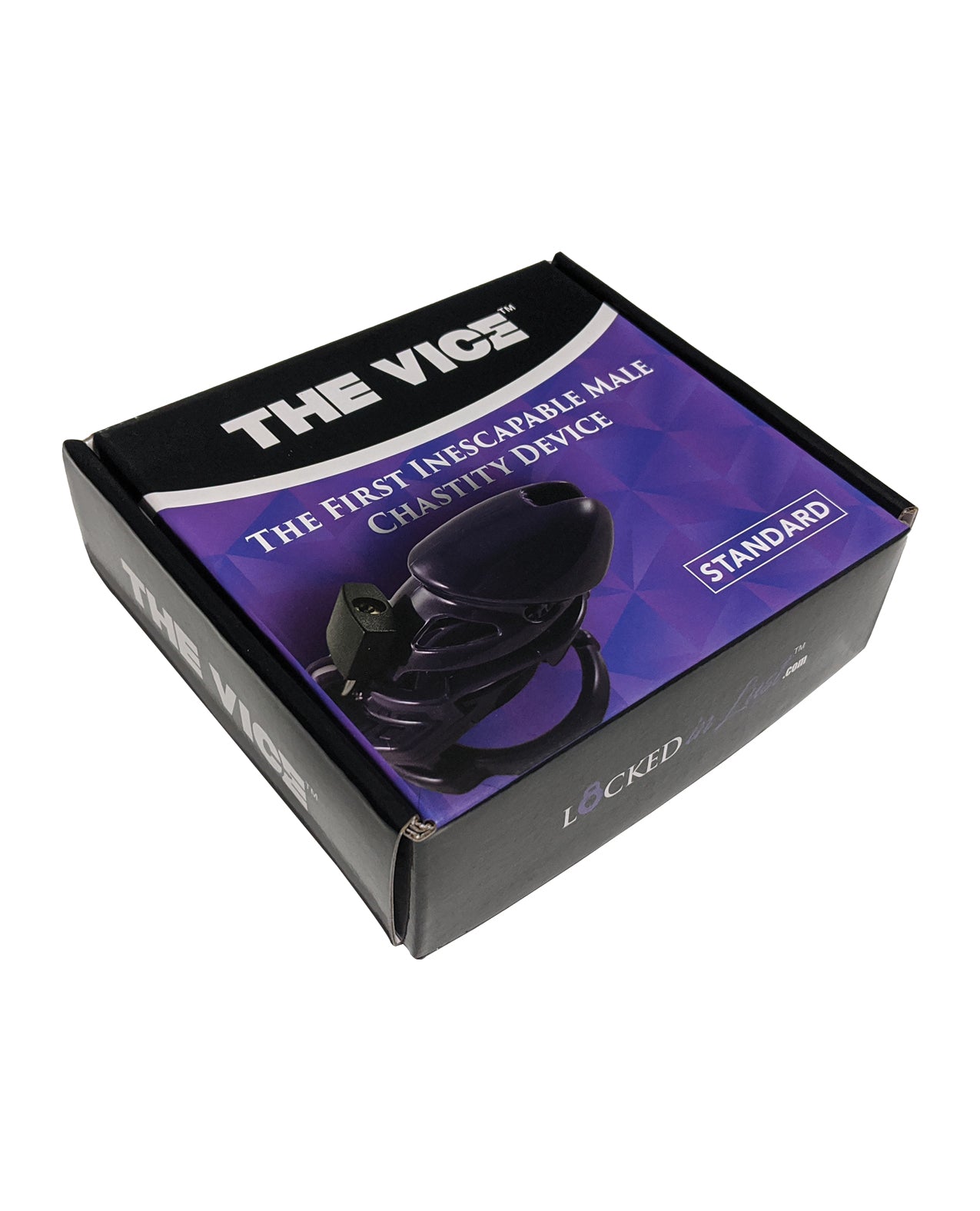 Locked In Lust The Vice Standard Purple Male Chastity Device with Anti-Pullout System