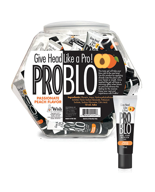Pro Blo Oral Pleasure Gel Peach Flavored Lubricant 10 ml Tubes for Enhanced Oral Intimacy