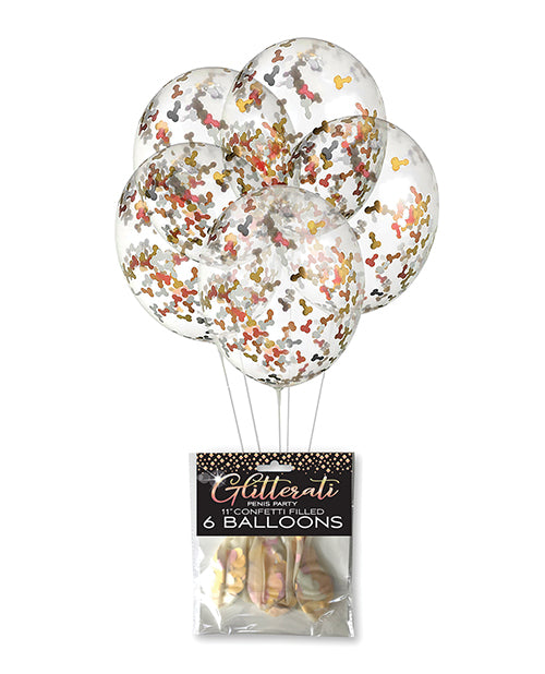 Candy Prints Bachelorette Balloons with Metallic Confetti and Fun Penis Design for Party Decorations