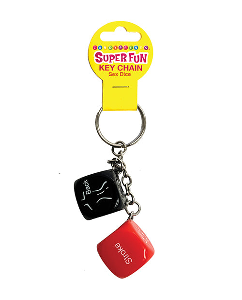 Candy Prints Novelties Multi-Color Sex Dice Key Chain with Fun Dice Design for Lively Adult Entertainment