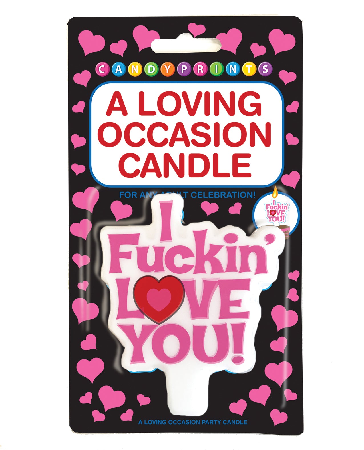 Candy Prints Bachelorette Party Candle with Bold Romantic Message for Unique Celebration Gifts