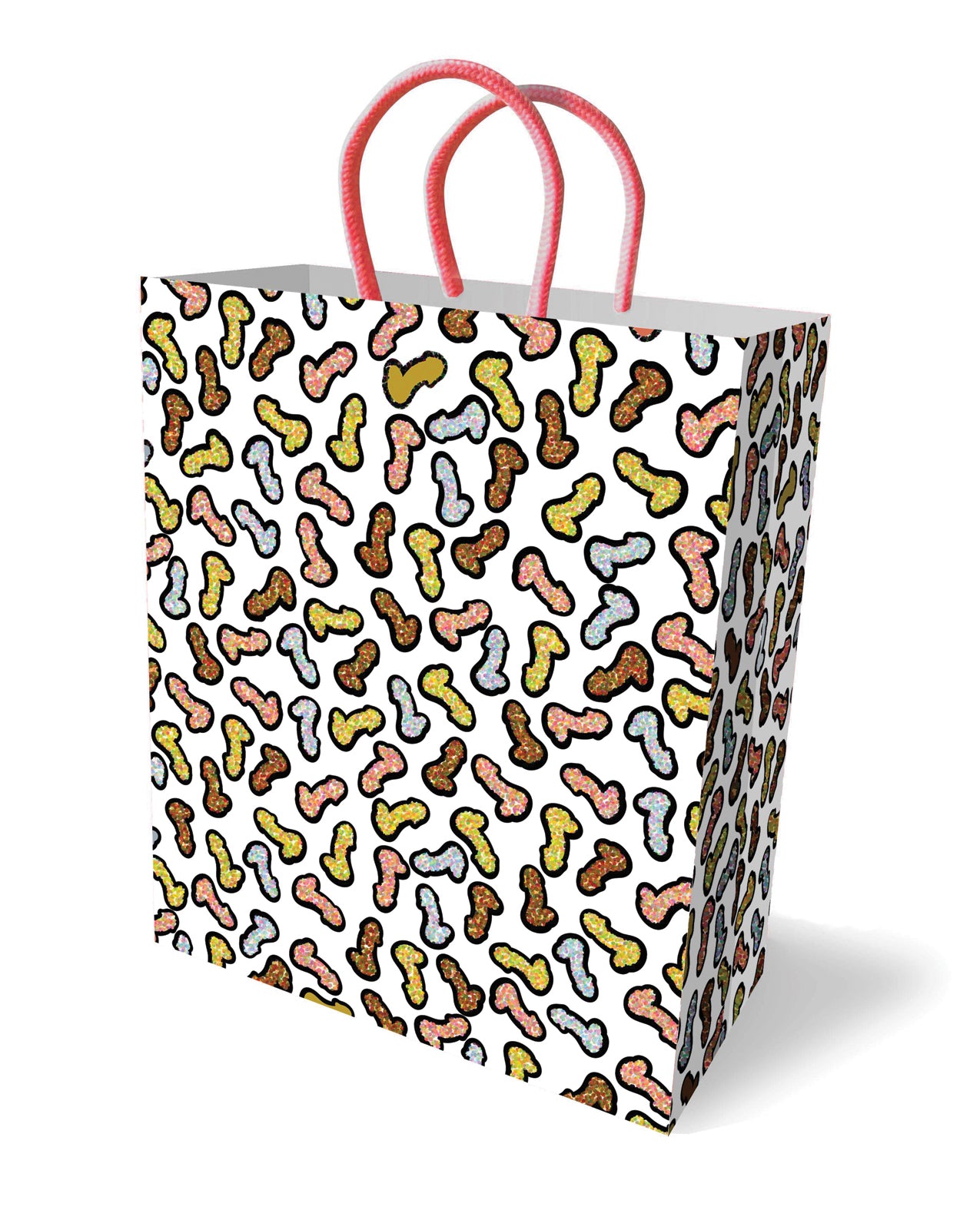 Little Genie Bachelorette Gift Bag with Metallic Foil Penis Design and Reinforced Handles for Bridal Party Gifts