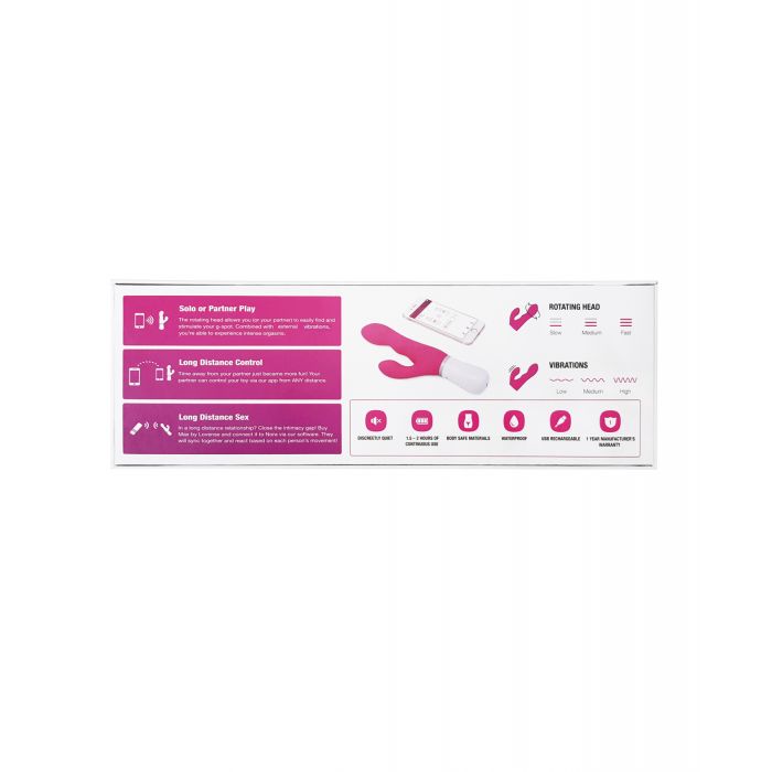 Lovense Vibrator Rabbit Style Rotating Head App-Connected for G-Spot and Clitoral Stimulation