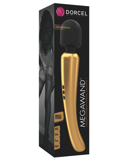 Dorcel Massage Products Gold Rechargeable Wand 20 Vibration Modes Ergonomic Silicone Head for Personal Relaxation