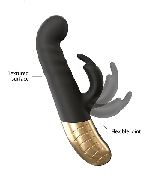 Dorcel G-Stormer Thrusting G Spot Rabbit Vibrator in Black and Gold