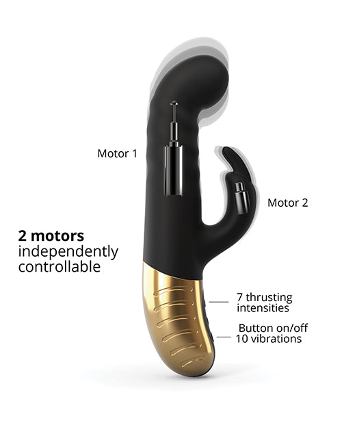 Dorcel G-Stormer Thrusting G Spot Rabbit Vibrator in Black and Gold