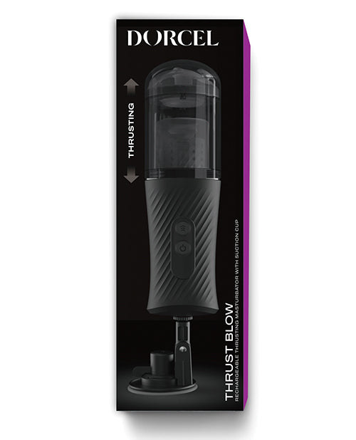 Dorcel Automatic Masturbator black with suction cup and realistic thrusting motion for lifelike male pleasure