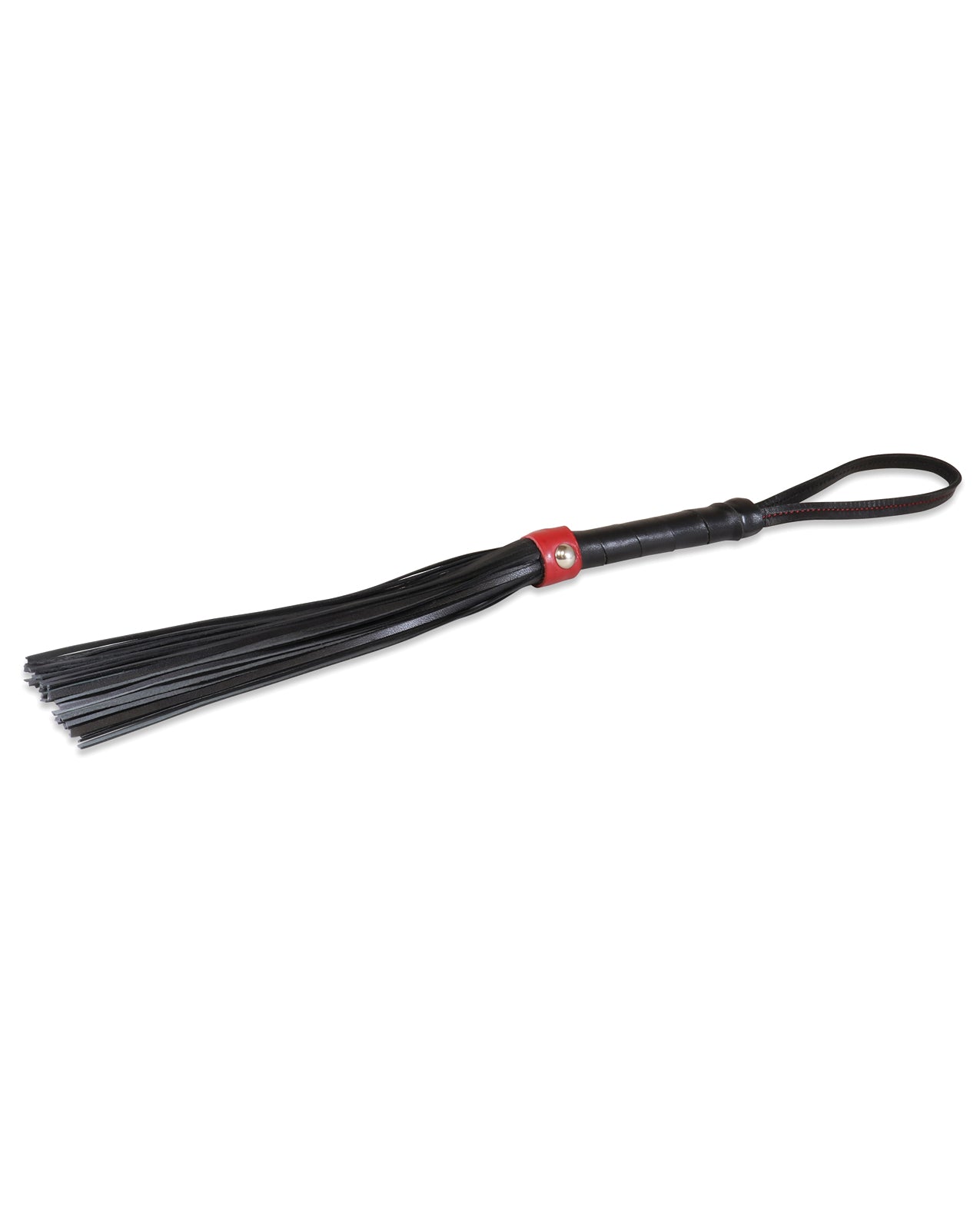 Sultra Leather Bondage Flogger Soft Full-Grain Lambskin 48 Red Black Strips for Sensation Play and Impact
