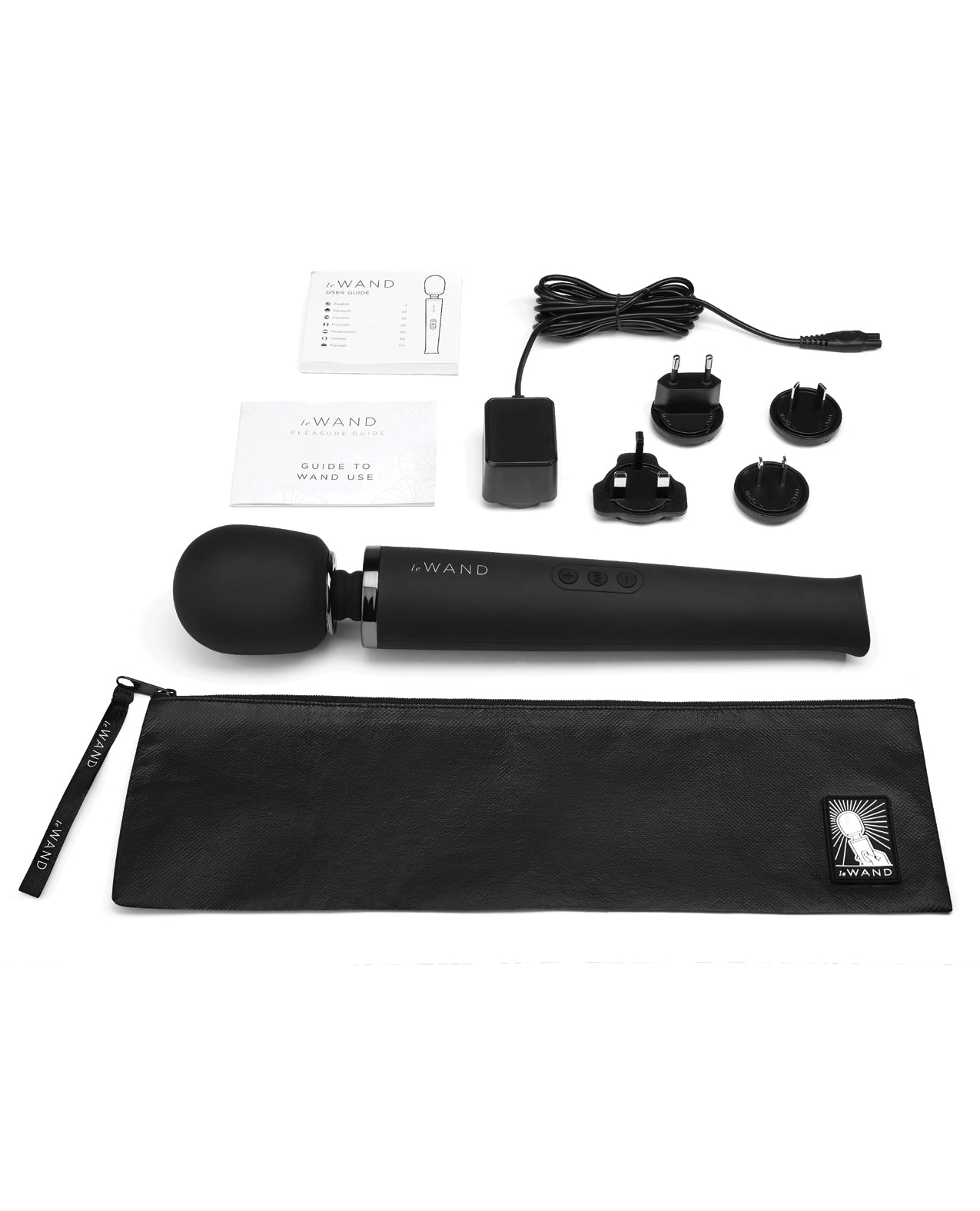 Le Wand Rechargeable Vibrating Massager with 10 Speeds & 20 Patterns – Black