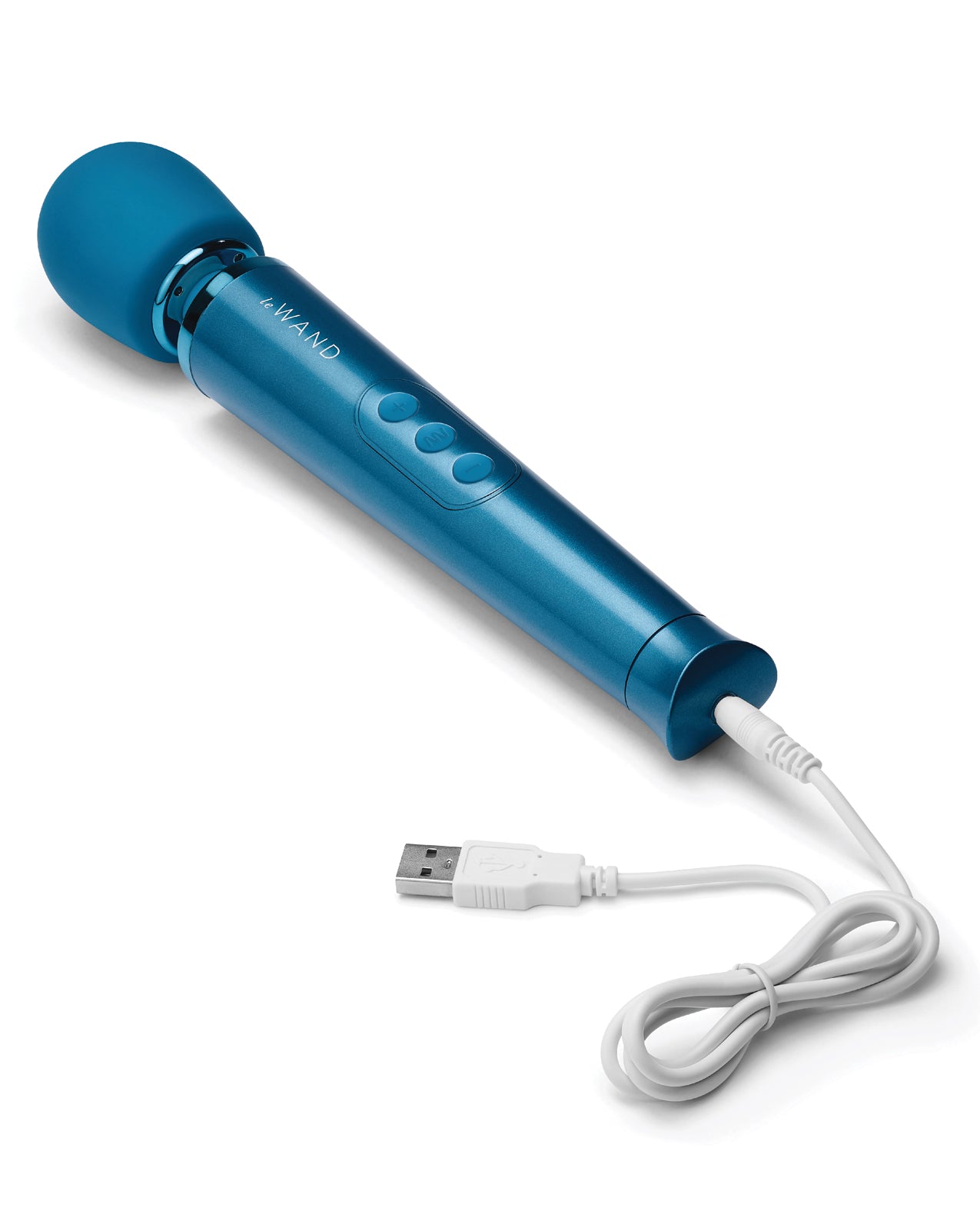 Le Wand Petite Rechargeable Massager in Blue with Travel Lock
