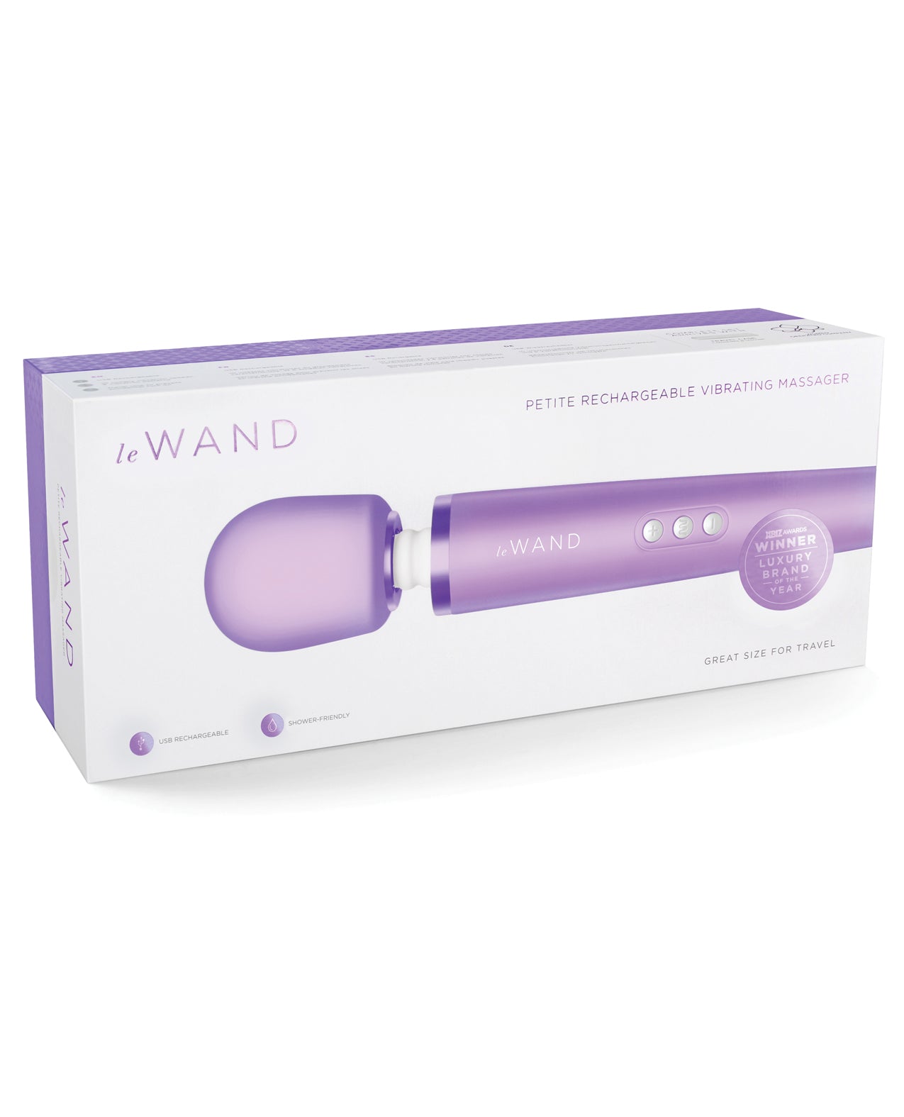 Le Wand Massager Petite Violet Cordless Rechargeable Flexible Neck for Personal Massage and Travel