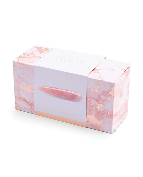 Le Wand Crystal Wand rose quartz tapered sensual massager with silicone ring for intimate stimulation and relaxing wellness