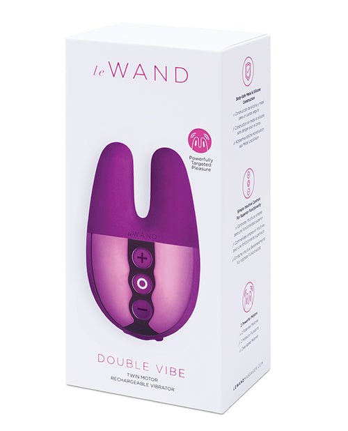 Le Wand Stimulator Double Vibe Dual Motors Textured Silicone Waterproof for Compact Versatile Intimate Stimulation