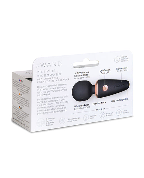 Le Wand Mini Micro Wand Vibrator in Black – Compact Rechargeable Massager