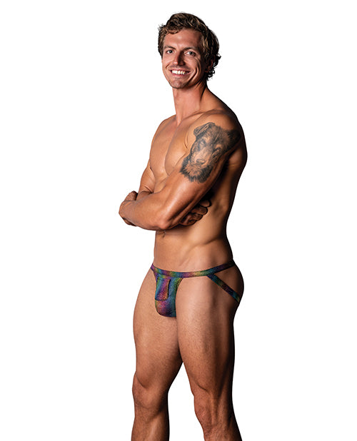 Male Power Lingerie Pack & Play Jock with Rainbow Front Pocket and Metal Rings for Supportive, Discreet Storage