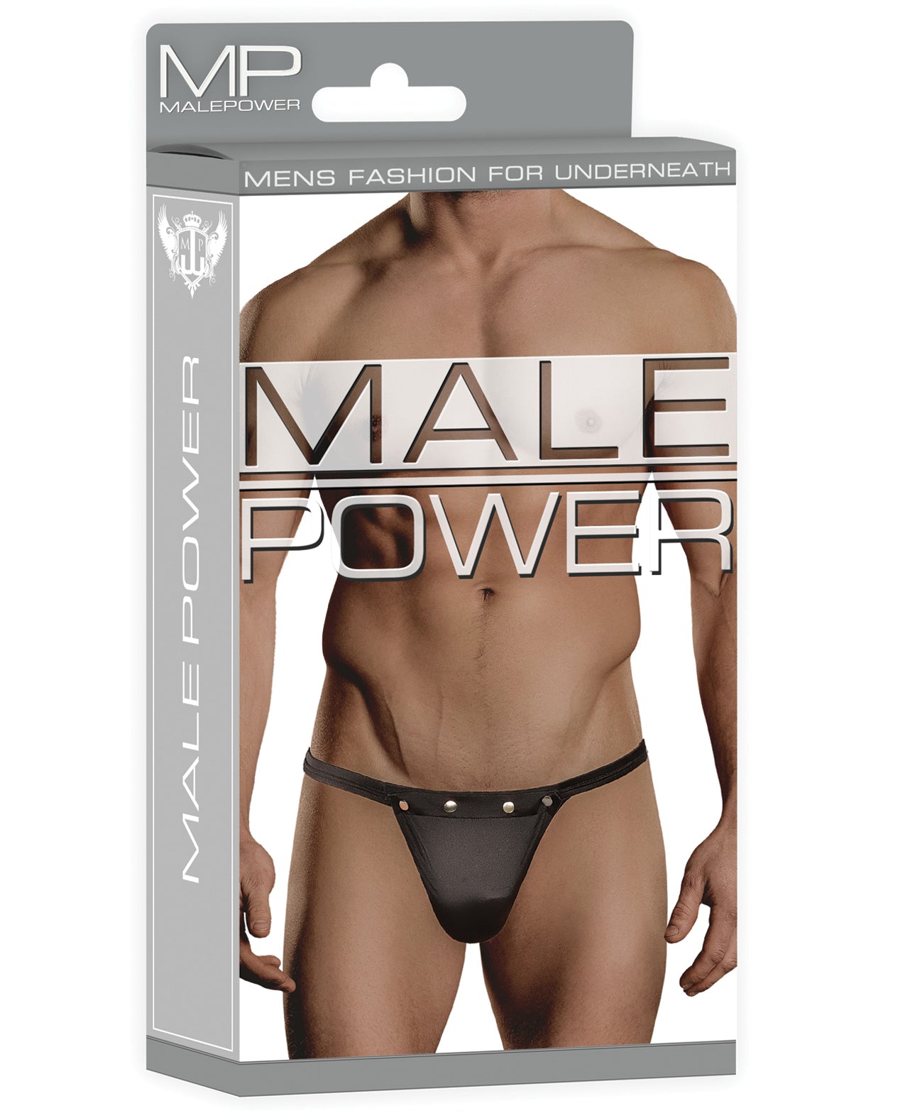 Men's Rip Off Thong with Studs – Stretch Fit Black Lingerie L/XL