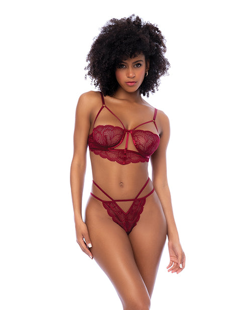 Mapale Lingerie Set Lace Underwire Top Adjustable Straps for Romantic Comfort