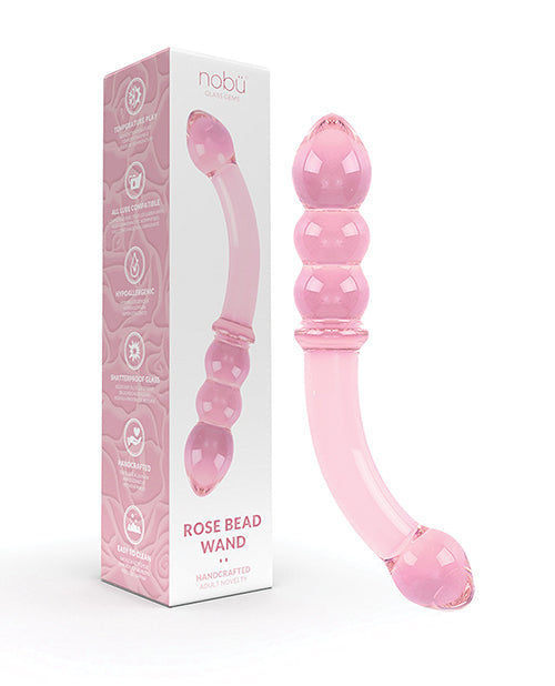 Nobu Glass Bead Wand Pink Handcrafted Shatter-Resistant Non-Porous for Versatile Pleasure