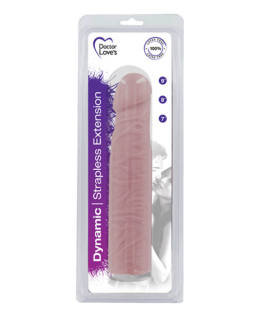 Doctor Love Penis Enhancement Strapless 9 Inch Silicone Extension with No Attachments for Effortless Intimate Play
