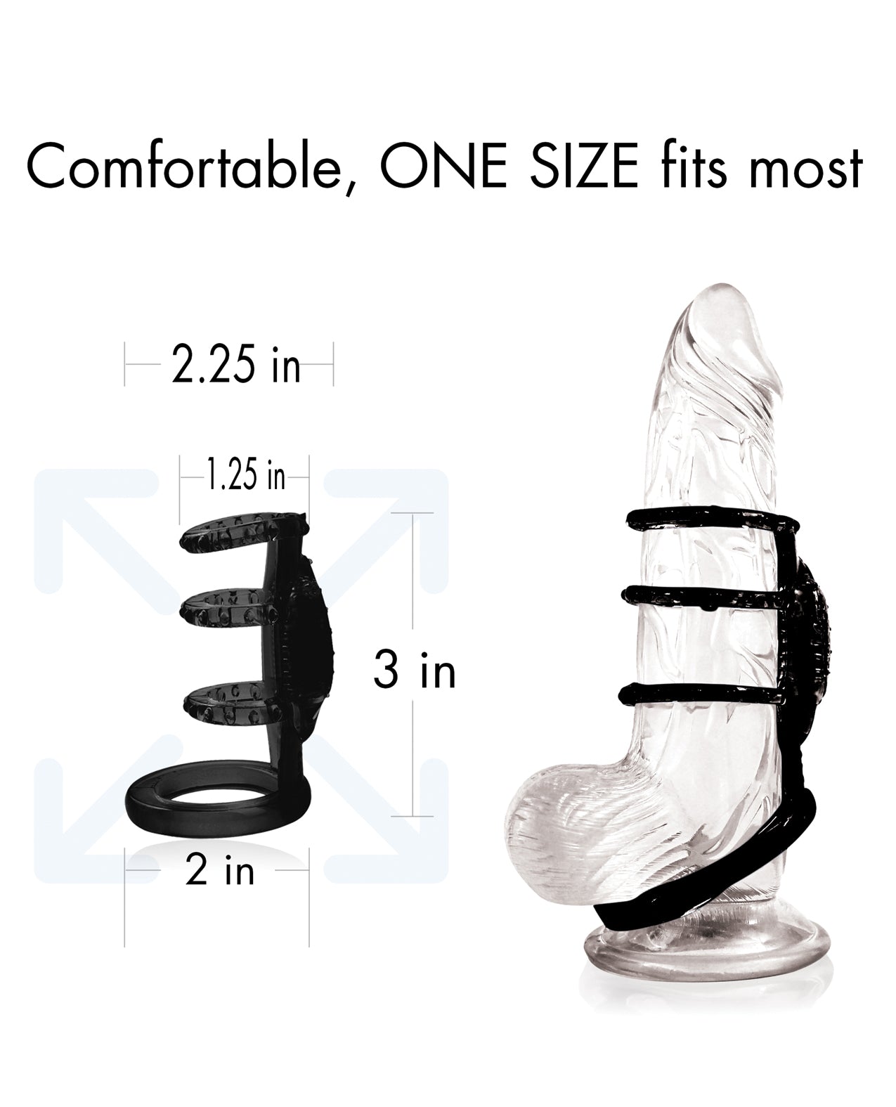 Black Vibrating Cock Cage with Slim Micro Vibrator by Doctor Love