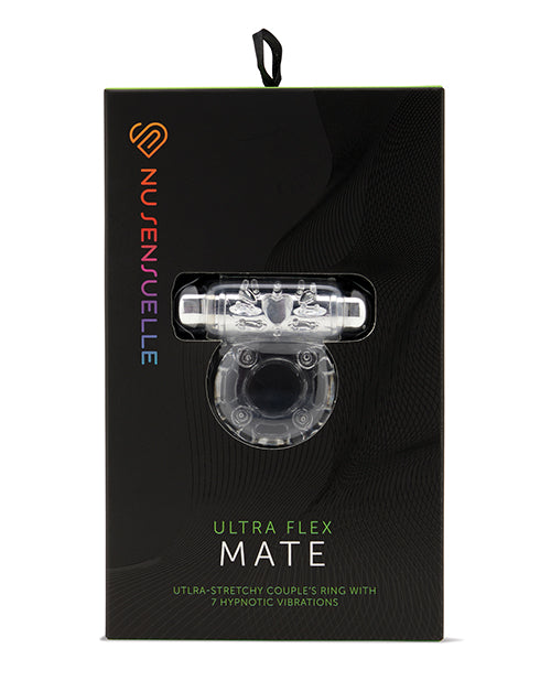 Nu Sensuelle Penis Enhancement Rechargeable Bullet Ring with 7-Function Vibration and SEBS Material for Couples Pleasure
