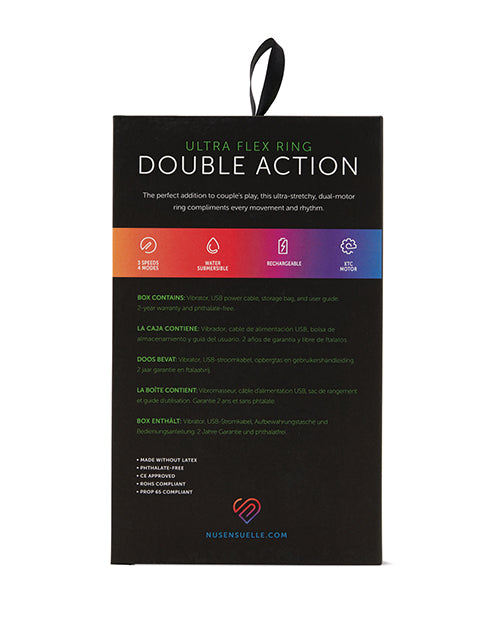 Double Action Cockring with Dual 7-Function Vibrating Bullets