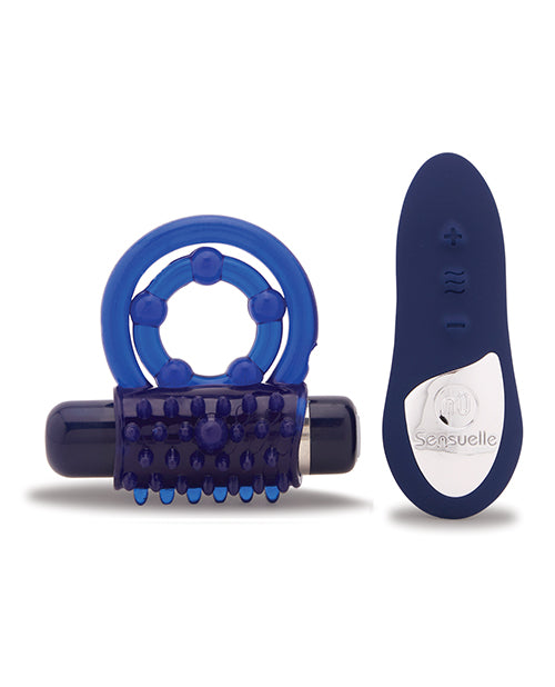 Nu Sensuelle Endure Ultra Flex Blue Remote Bullet Penis Ring with 15 Vibrations