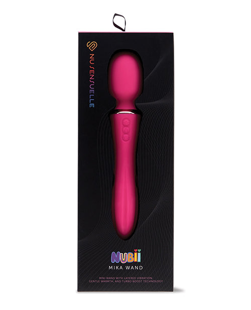 Nu Sensuelle Mini Wand Massage Product with Turbo Boost and Heating in Pink for Customized Sensation