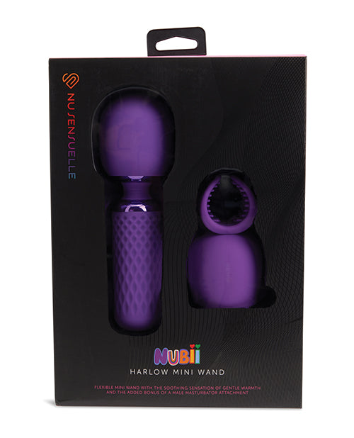 Nu Sensuelle Massage Product Mini Wand with Flexible Head and Masturbator Attachment for Customizable Full-Body Relaxation