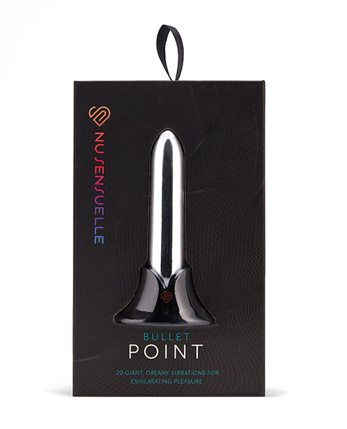 Nu Sensuelle Bullet Stimulator Rechargeable Silver Pinpoint Tip Vibrator for Targeted Stimulation