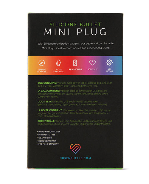 Nu Sensuelle Mini Plug Black – Petite 15-Mode Vibrating Anal Plug