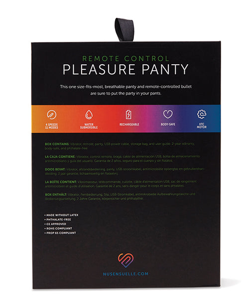 Nu Sensuelle Pleasure Panty Bullet Stimulator with Remote Control - Black