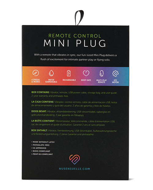 Nu Sensuelle Rechargeable Mini Plug with Remote – Petite Vibrating Anal Toy