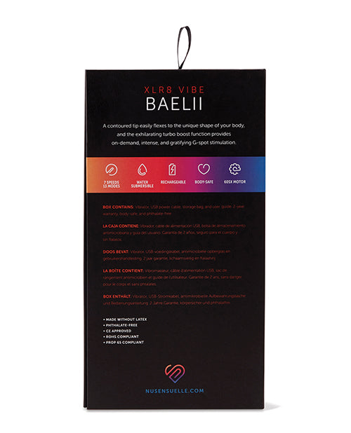 Nu Sensuelle Baelii XLR8 Vibrator with Flexible G Spot Precision and Turbo Boost