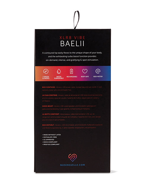 Nu Sensuelle Baelii Flexible G-Spot Vibrator with Turbo Boost - Ultra Violet