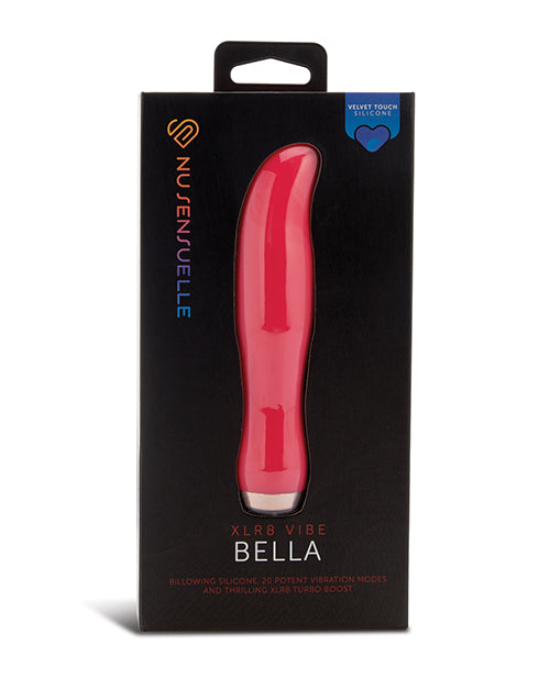 Nu Sensuelle vibrator velvet touch curved tip 20 functions in hot pink for targeted sensual stimulation
