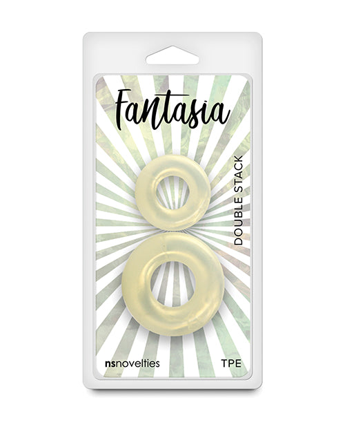 Fantasia Penis Enhancement Double Stack Cock Rings Flexible TPE Shimmer Design for Stamina and Pleasure