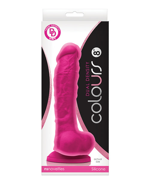 Colours Dildo Dual Density Pink Realistic Silicone with Suction Cup for Lifelike Stimulation