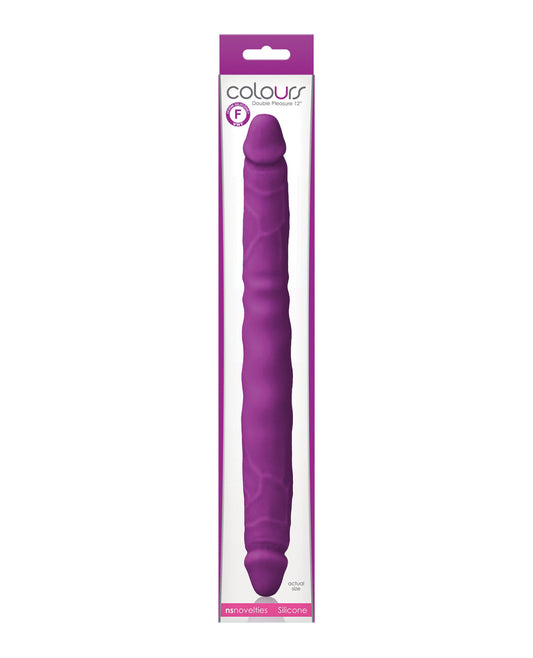 Colours Silicone Double Dong Realistic Satin Texture for Couples Shared Pleasure
